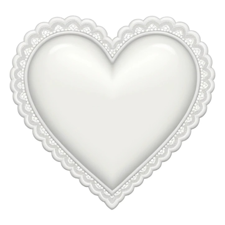 White heart with a lace white border sticker