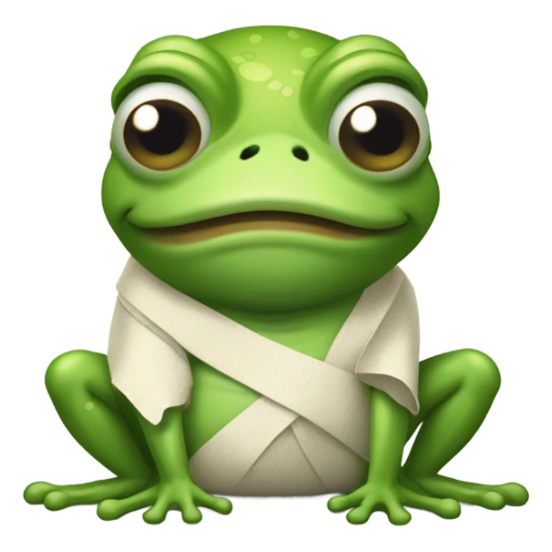 Sick Frog with bandaged belly sticker