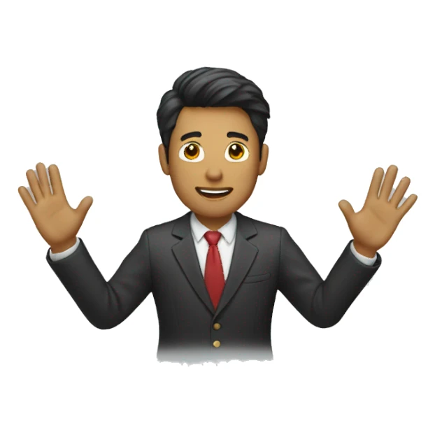 people with blazer waving hands sticker