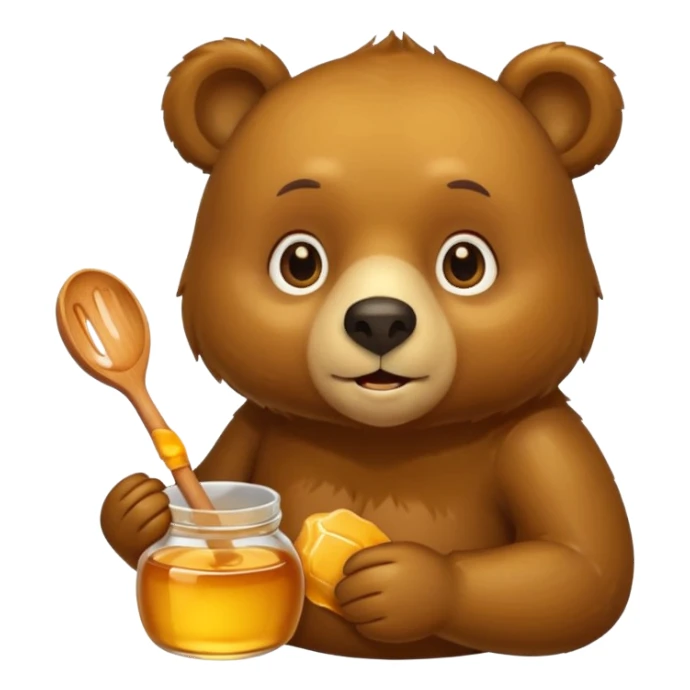 bear eating honey sticker