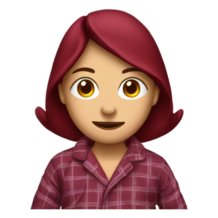 Plaided burgundy pyjama  sticker