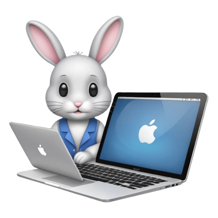 Bunny white laptop sticker