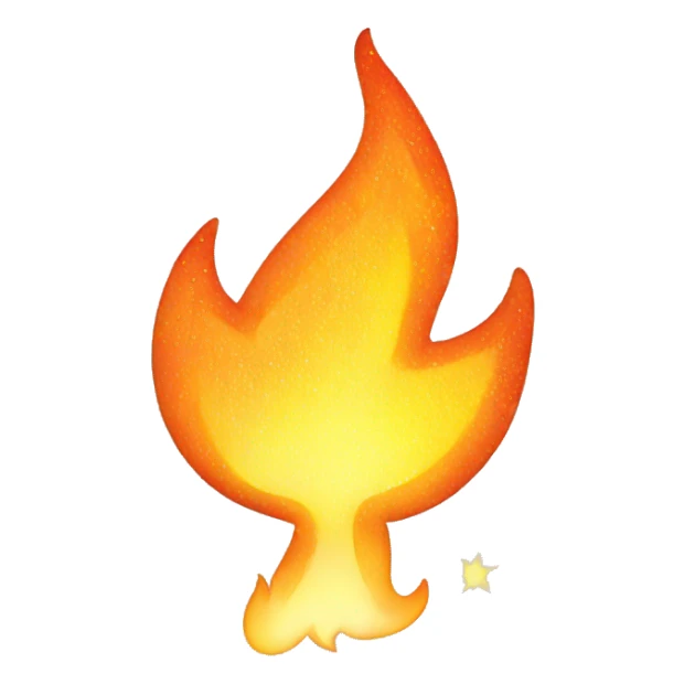 Flame with sparkles sticker