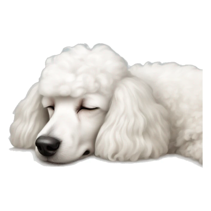 white poodle asleep on pillow  sticker