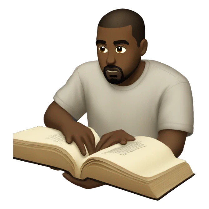 kanye west that is reading a book sticker