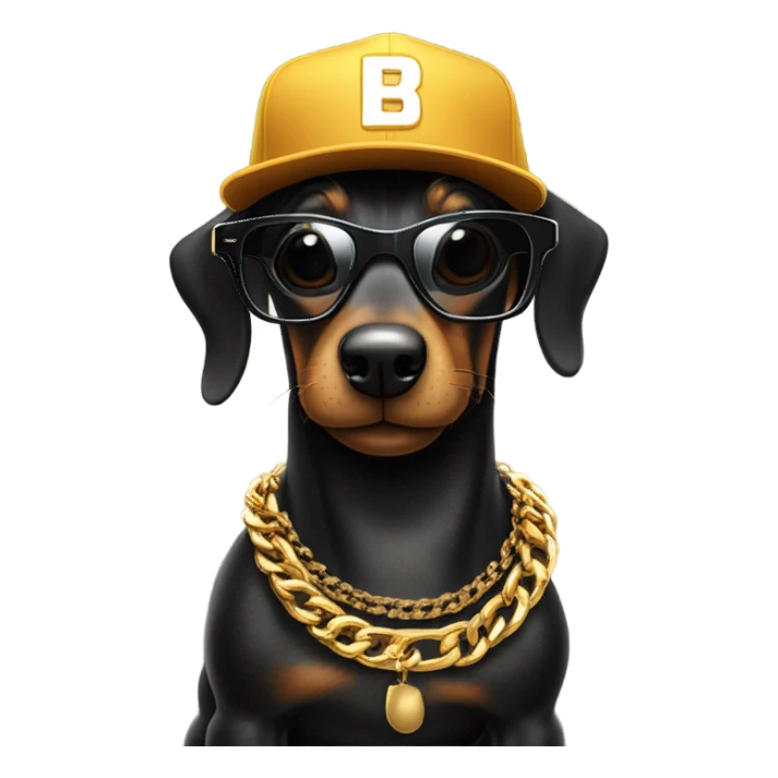 Rapper Black Wiener dog  sticker