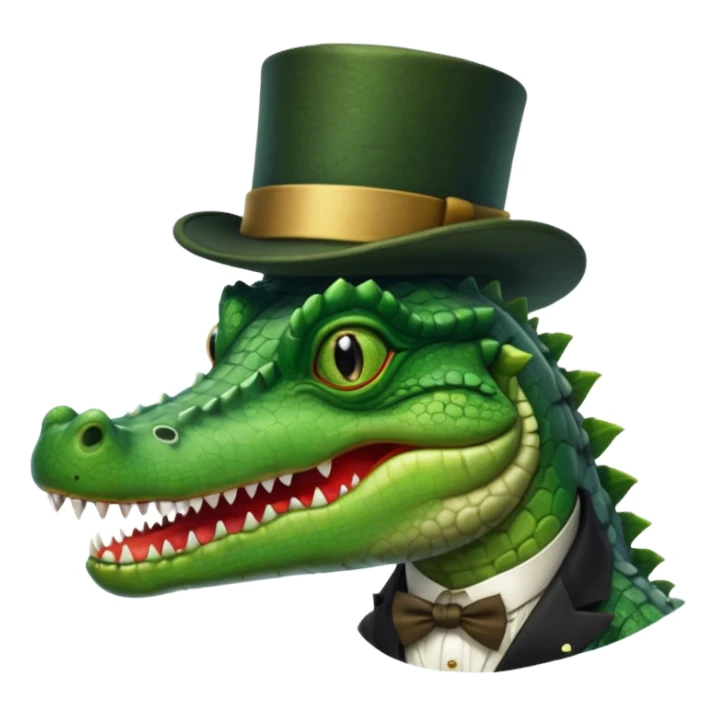 Crocodile with a top hat and monocle sticker