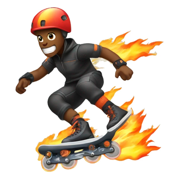 rollerblading with fire and thunder sticker
