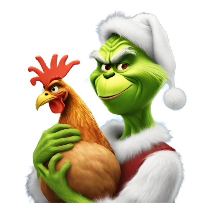 the grinch holding a chicken sticker