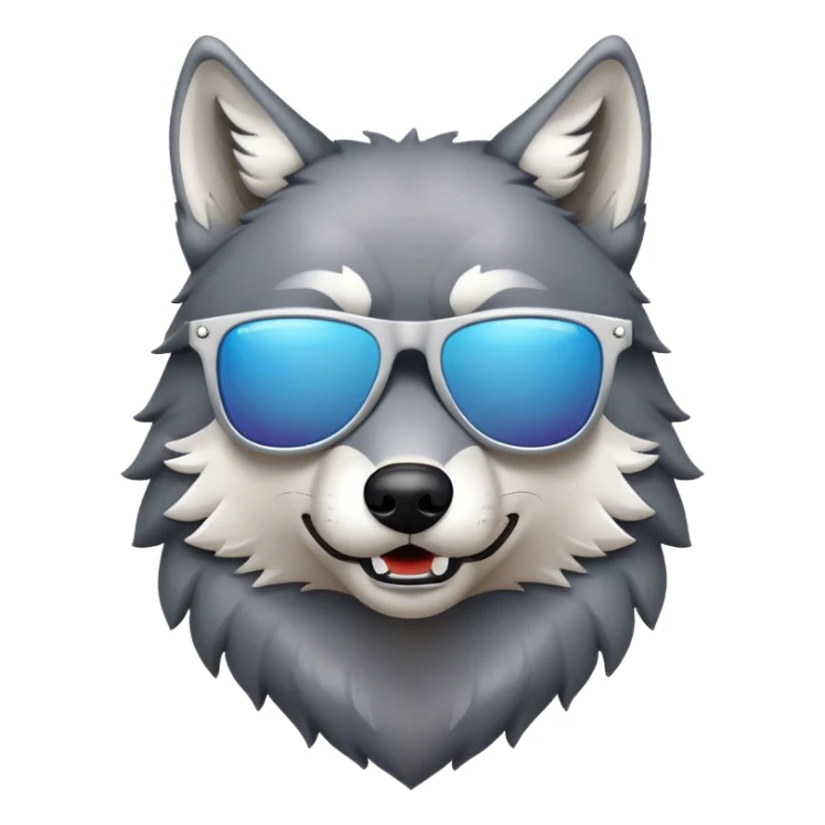 Wolf with sunglasses sticker