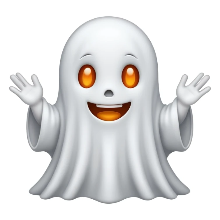 Cute Ghost no mouth doing a podcast sticker