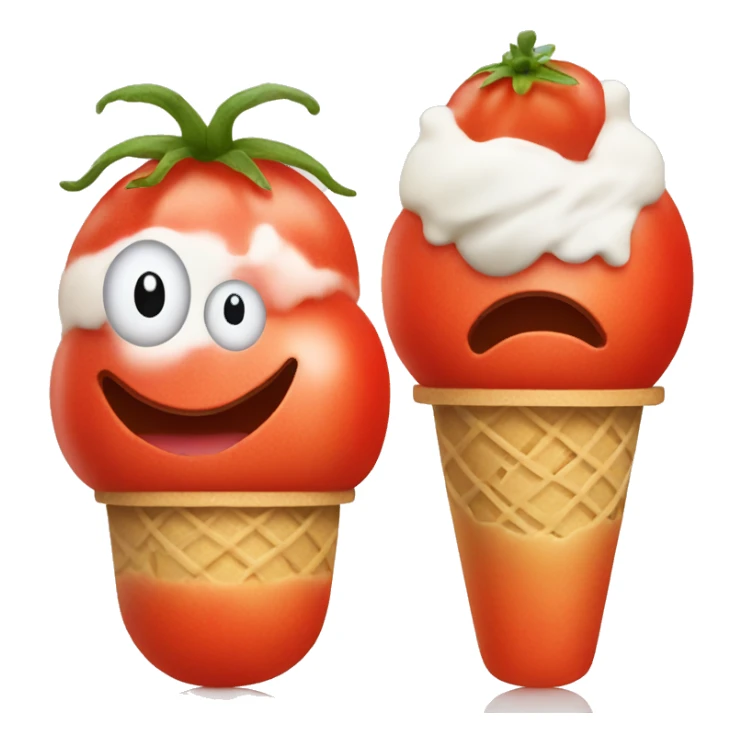 Tomato with a ice cream  sticker