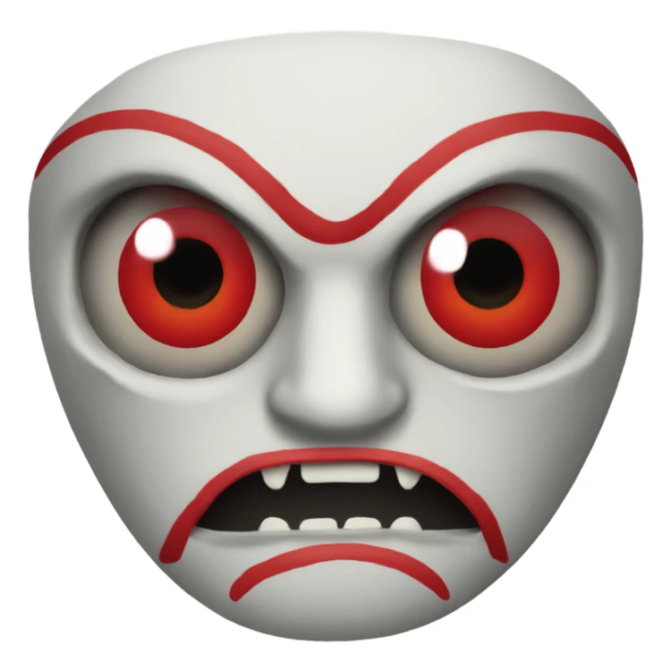 oni mask red eyes sticker