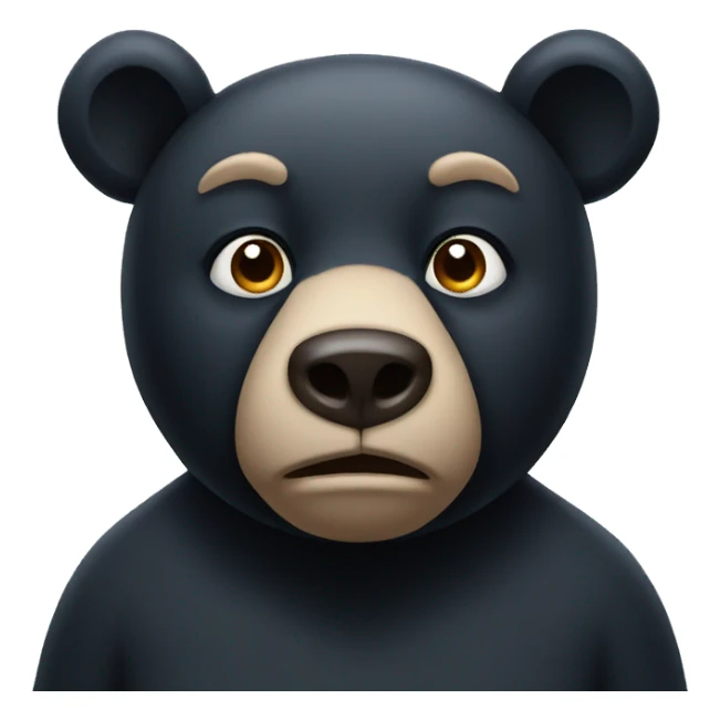 a black bear frowning sticker