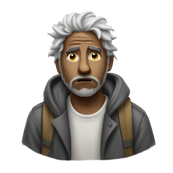 messy white sad homeless sticker