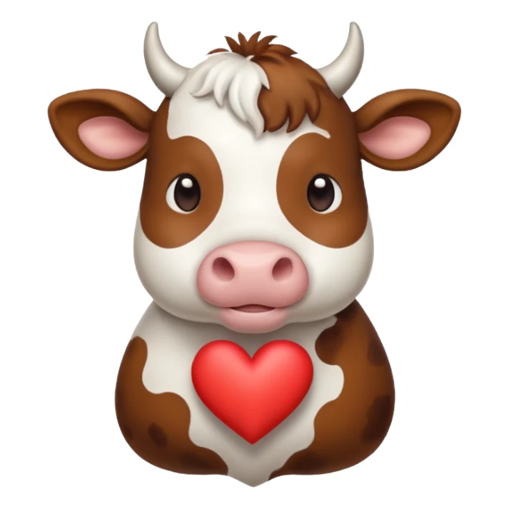 vaca con corazon de amor para copiar y pegar sticker