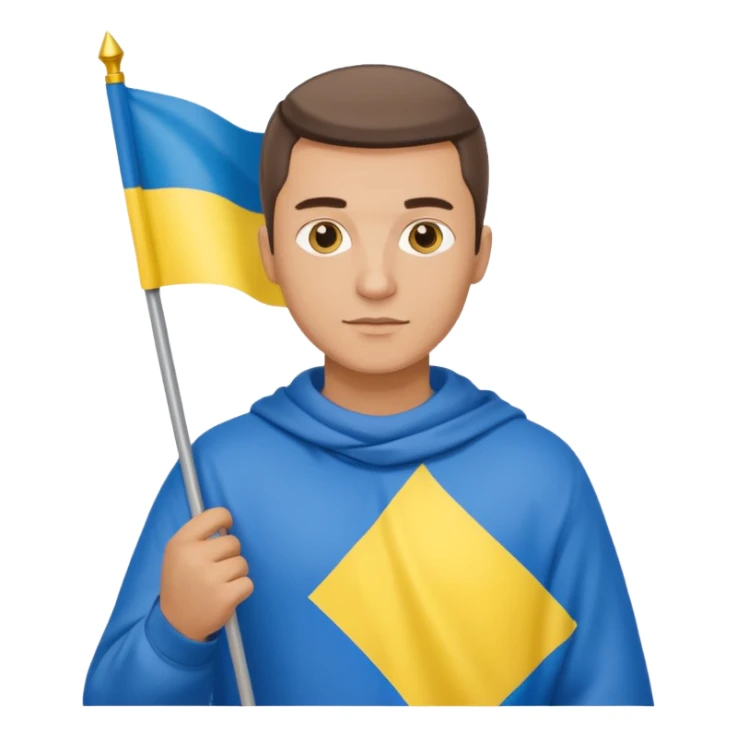 The Ukrainian man with flag sticker