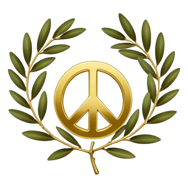 peace symbol with olive branch sticker