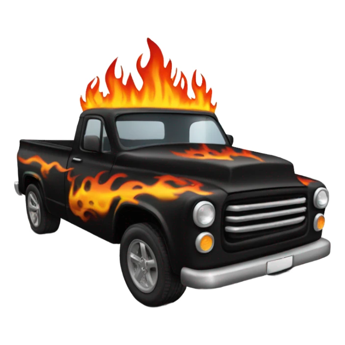 Gothic pickup truck with fire sticker