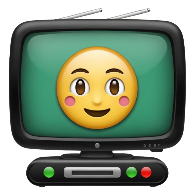 черный телевизор с зеленым экраном и пиксельным рисунком на экране sticker