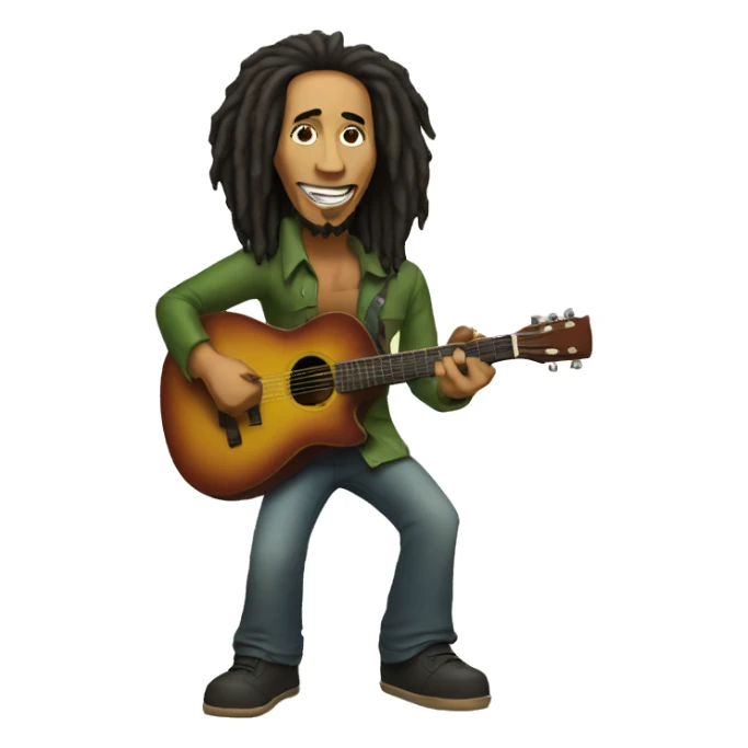 Bob marley with guitar sticker