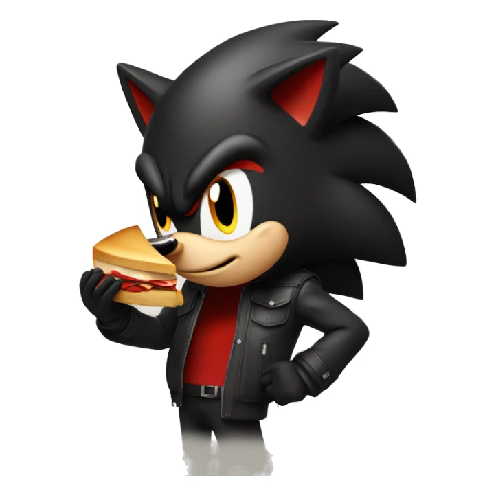shadow the hedgehog eating steak sticker