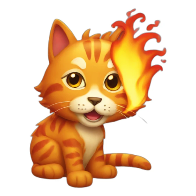 fire cat sticker