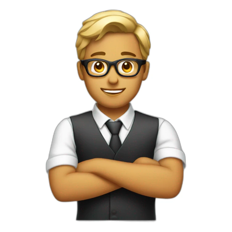 waiter with glasses young sticker