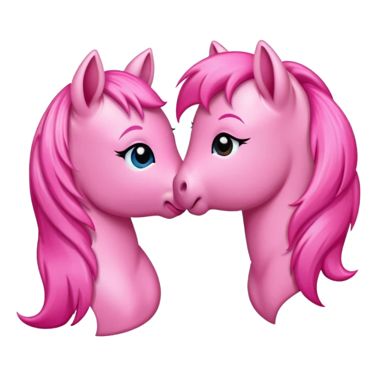 Pink pony kissing sticker