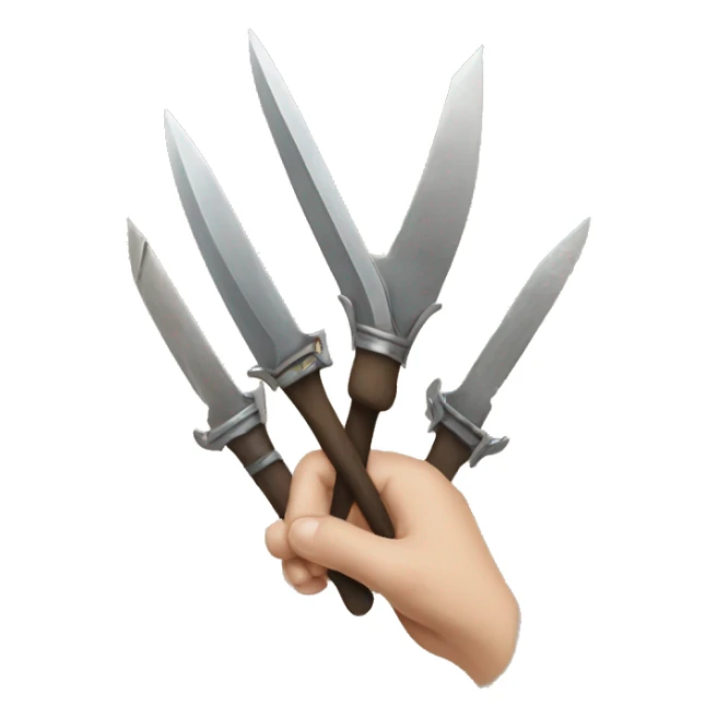 hands, blade and pownder sticker
