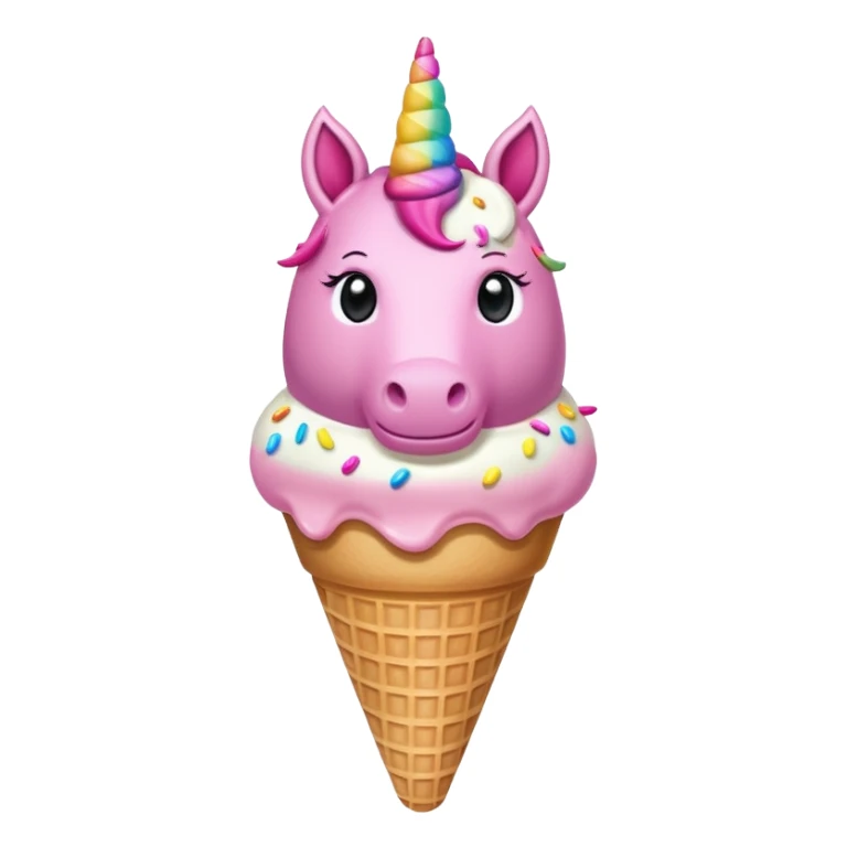 An ice cream with a pink unicorn  sticker