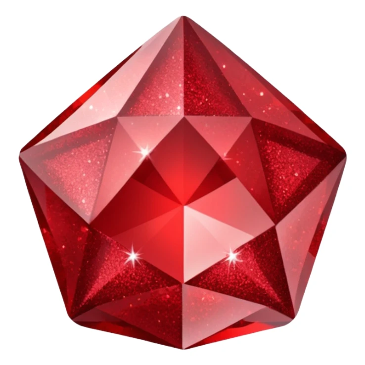 red glitter crystal sticker