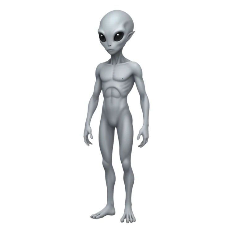 fullbody gray alien sideview sticker