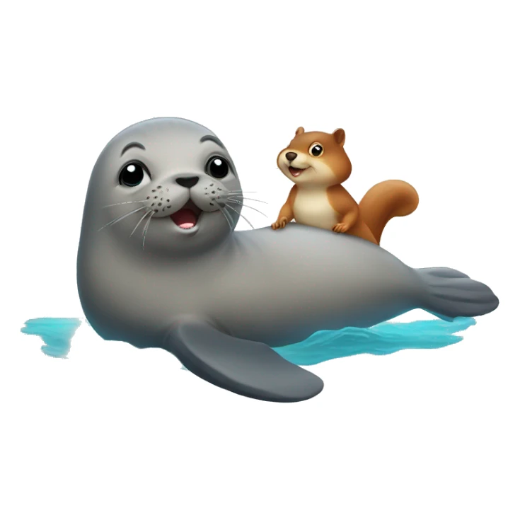 an sea seal with a squirrel  sticker