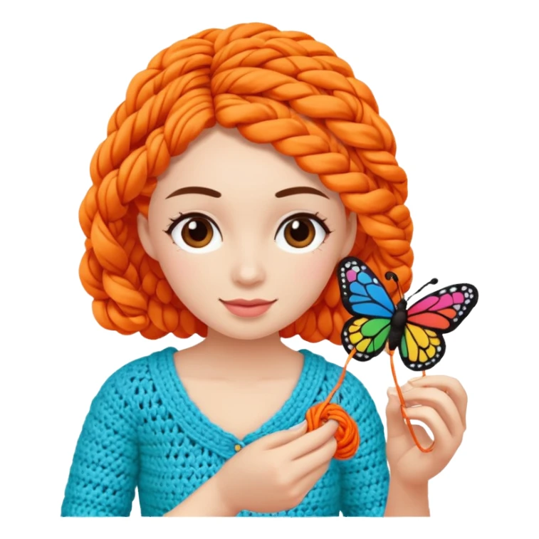 Người phụ nữ móc bướm sticker