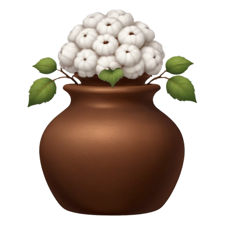 White Cotton in a brown vase sticker