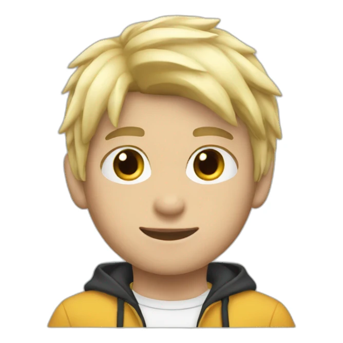 blond boy cap black hair short sticker