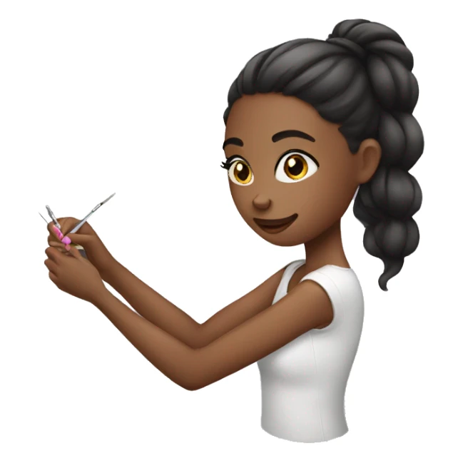 Girl doing nails sticker