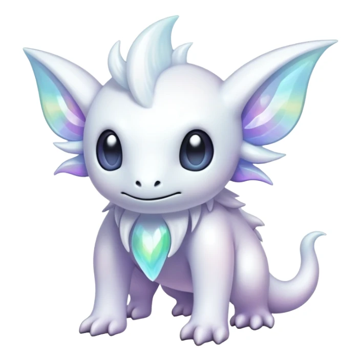 Iridescent white pale light fakemon-creature  sticker