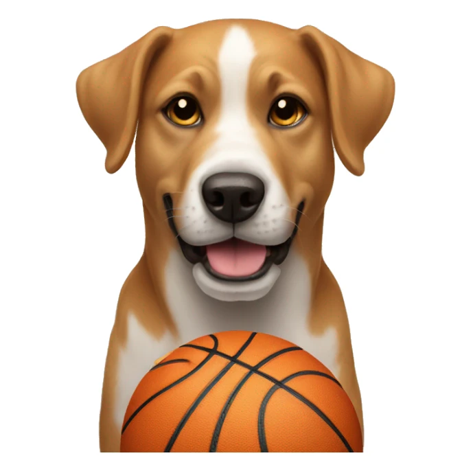 dog with basketball sticker