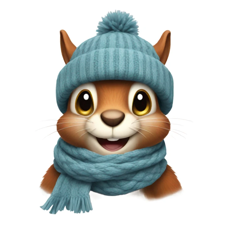 Evil looking squirrel wearing a winter hat and scarf  sticker