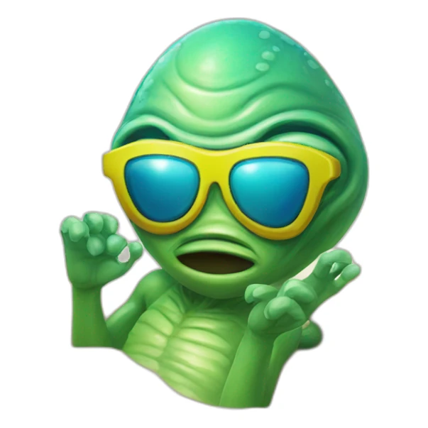 cool alien beach sticker
