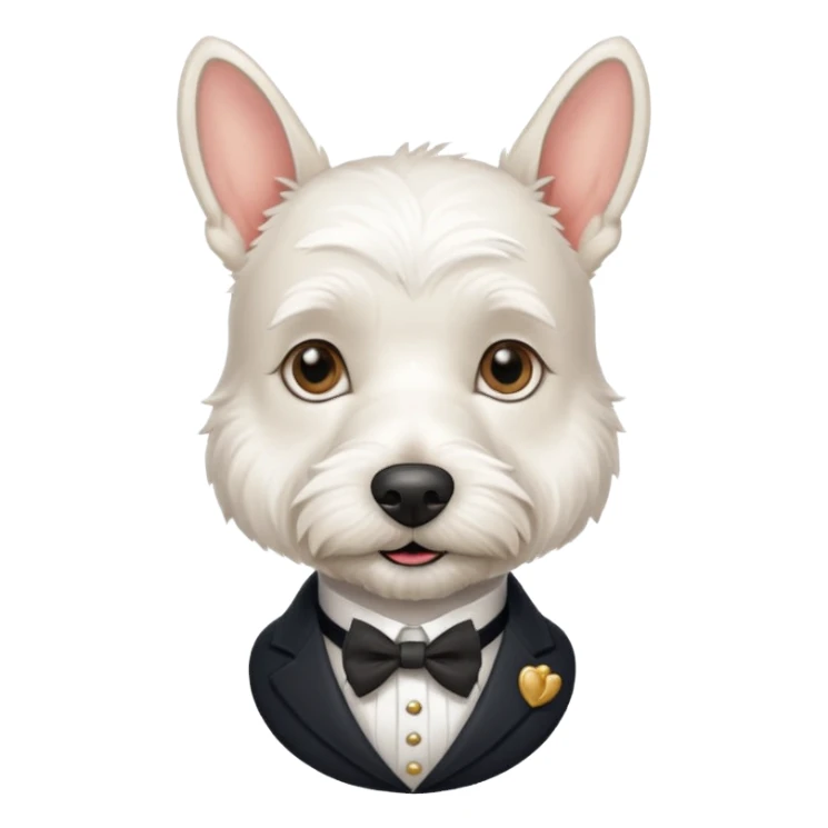 white terrier gentleman sticker