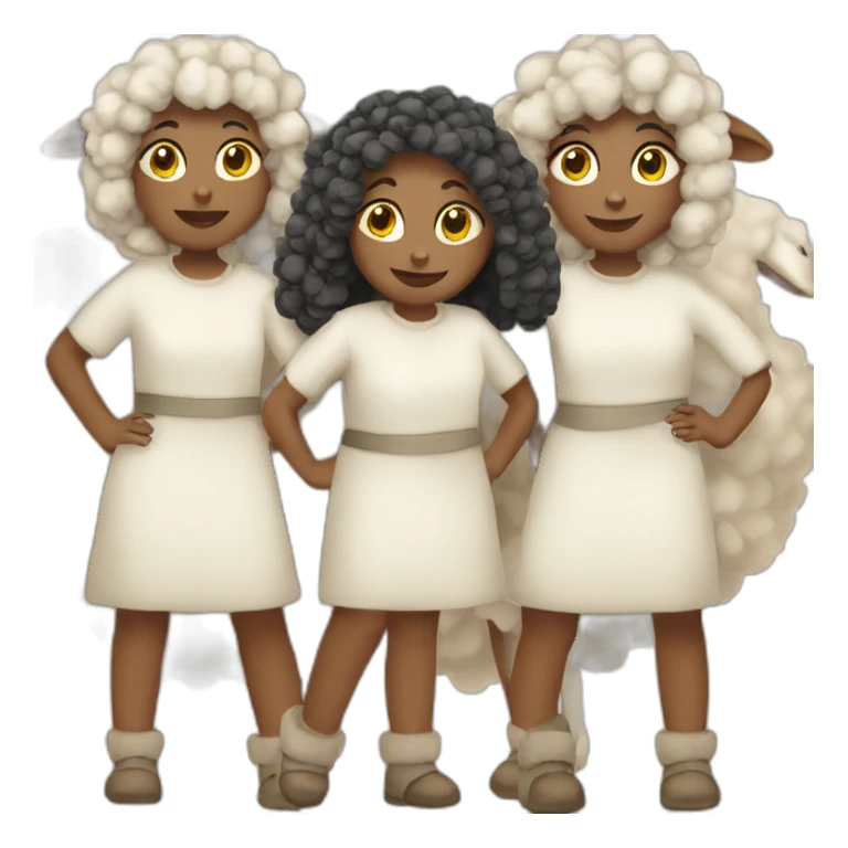 Three girls dressed as sheep sticker