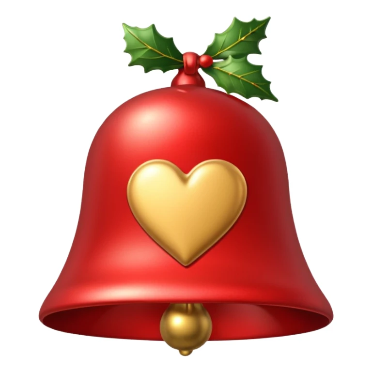 A kiss mark on a Christmas bell sticker