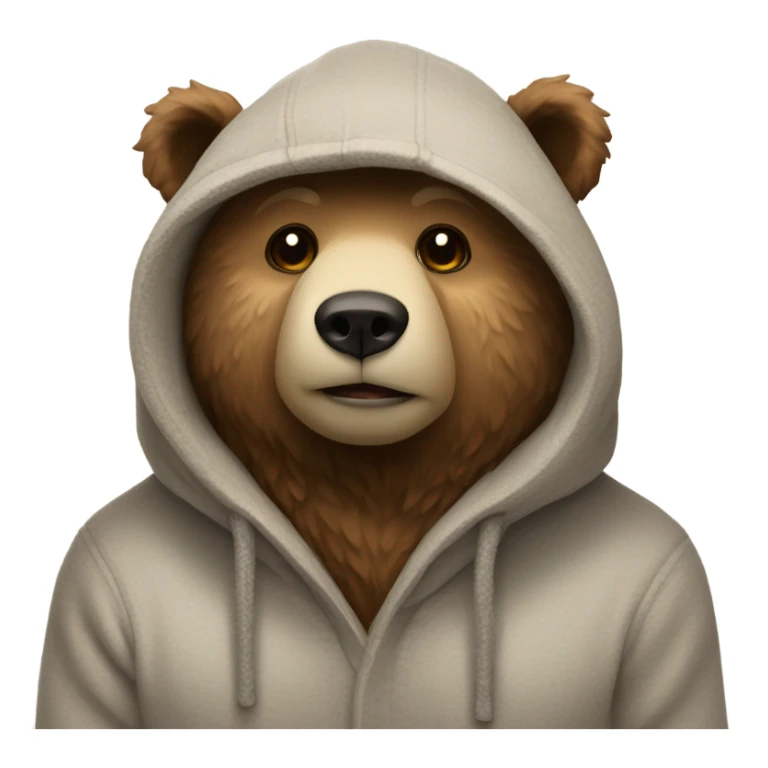Bear wearing a hoodie sticker