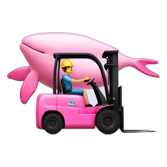 Pink Dolphin drive a Pink Forklift sticker