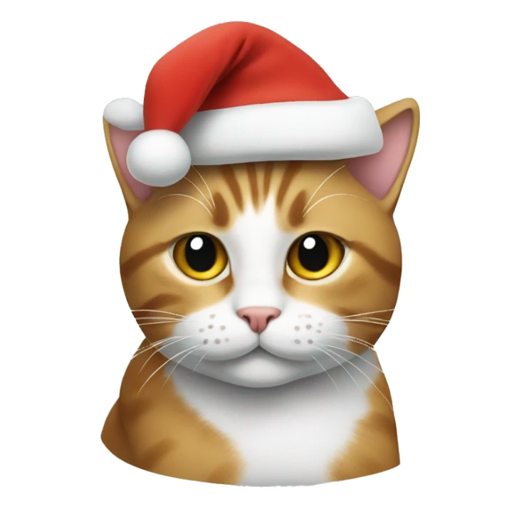 cat wearing a santa hat sticker