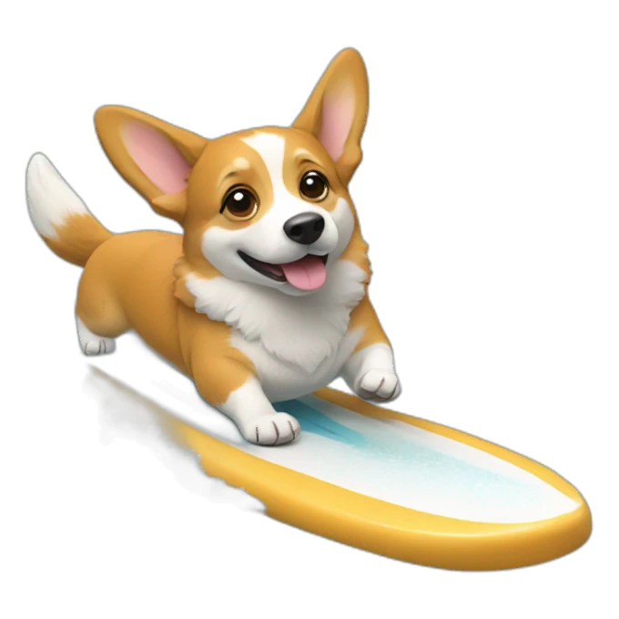 corgi surfing sticker