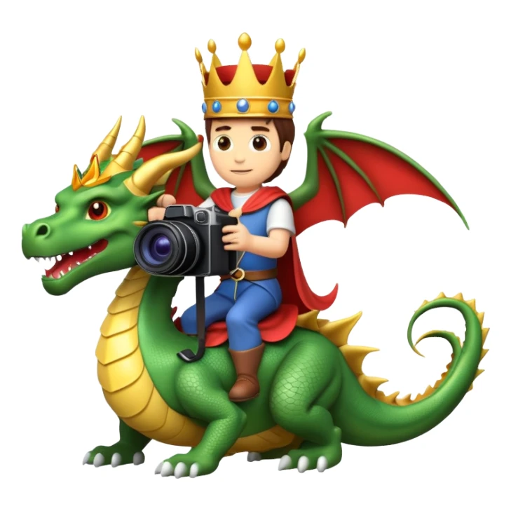 King riding dragon with camera  sticker